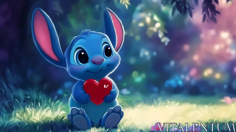 Animated Creature Holding Heart AI Image