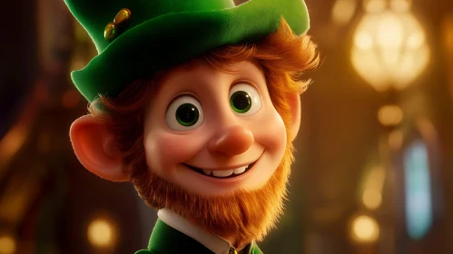 Animated Leprechaun with Green Hat