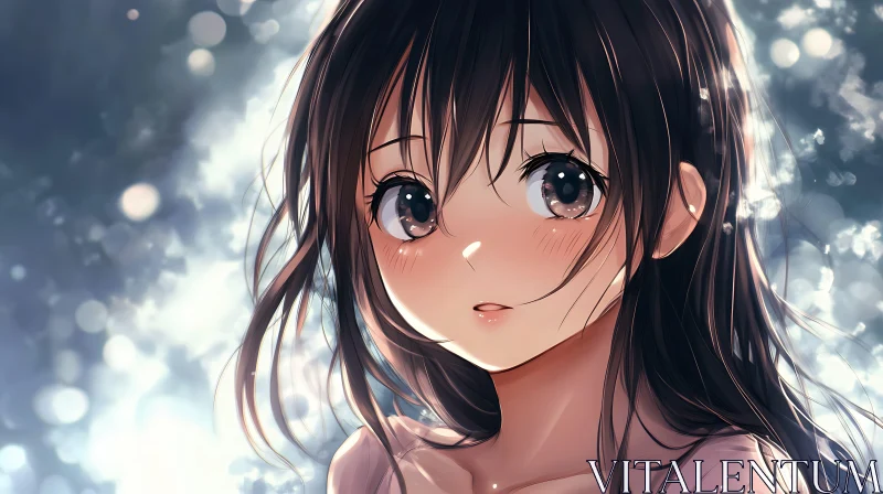 Dreamy Anime Girl Illustration AI Image