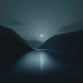 Serene Moonlight Lake Reflection