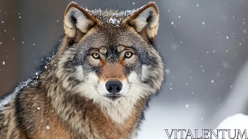 Winter Wolf Close-Up AI Image