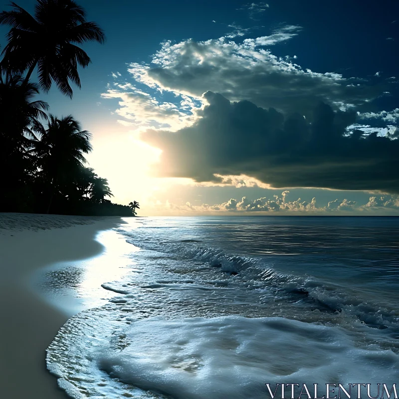 AI ART Coastal Calm: A Beach Paradise