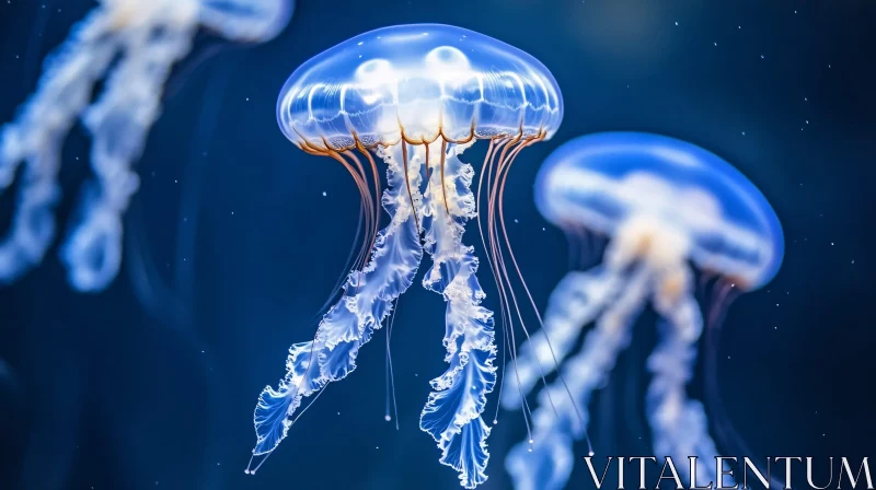 Graceful Jellyfish in Ocean's Embrace AI Image