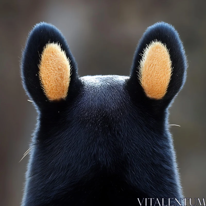 Black Bear Ears Close-Up AI Image