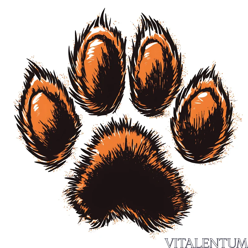 AI ART Wildlife Paw Print Illustration