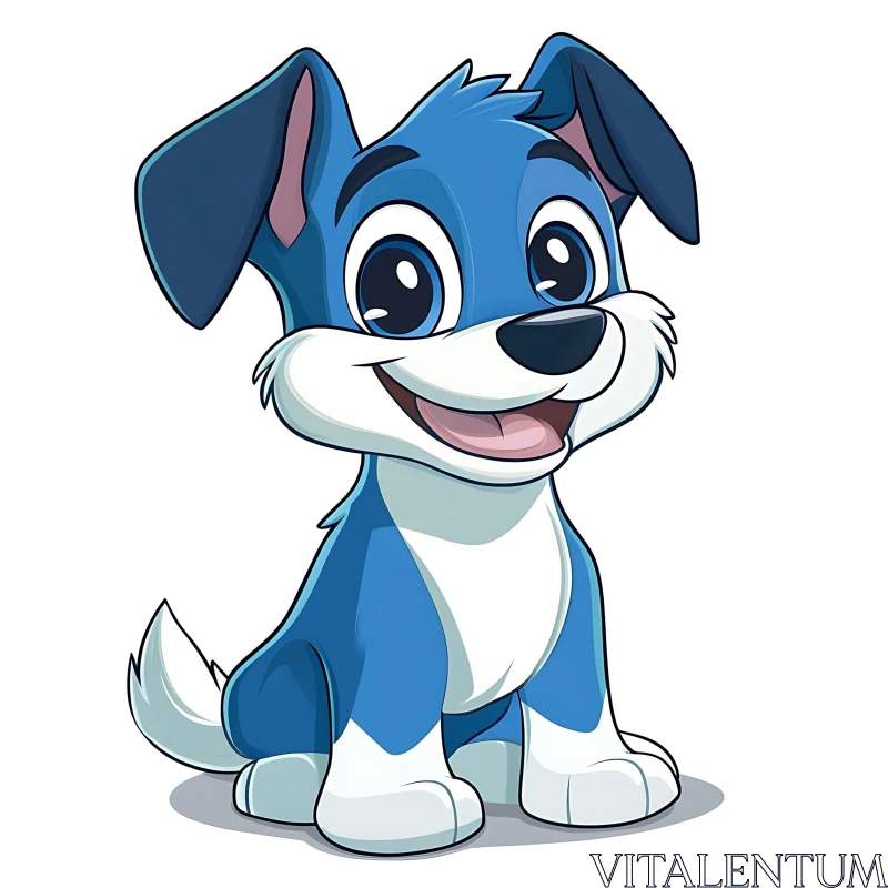 AI ART Animated Blue Puppy Character