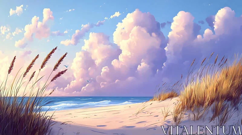 AI ART Coastal Tranquility: A Beach Daydream