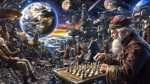 Cosmic Chess Game: A Dance of Minds