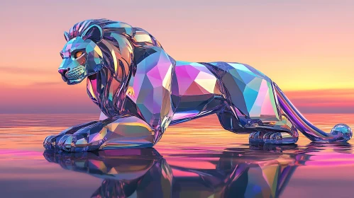 Prismatic Lion Sculpture