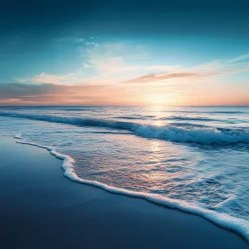 Calm Waves at Sunset