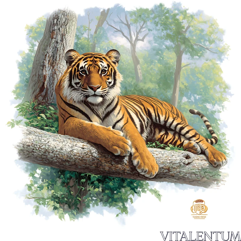 AI ART Tiger Portrait in Nature