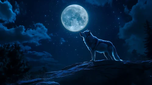 Lunar Serenade: A Wolf's Cry