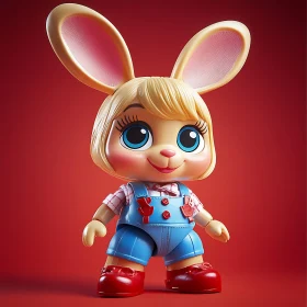 Whimsical Rabbit Doll Portrait