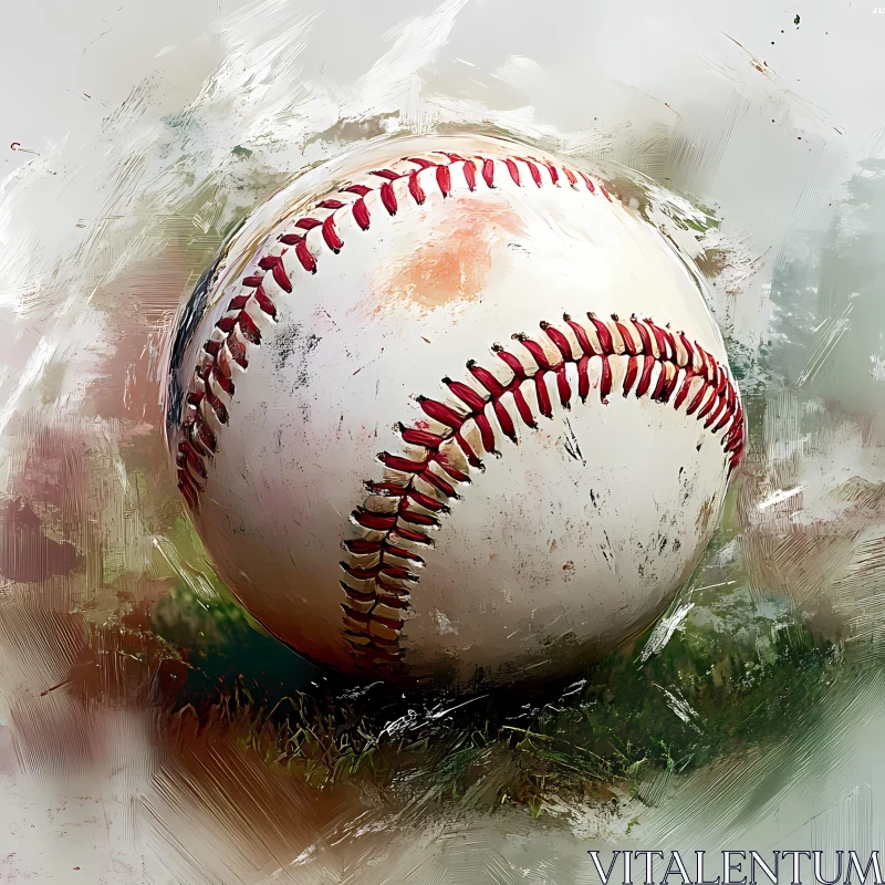 Intricate Artistic Depiction of a Baseball  AI Generated Image AI Image