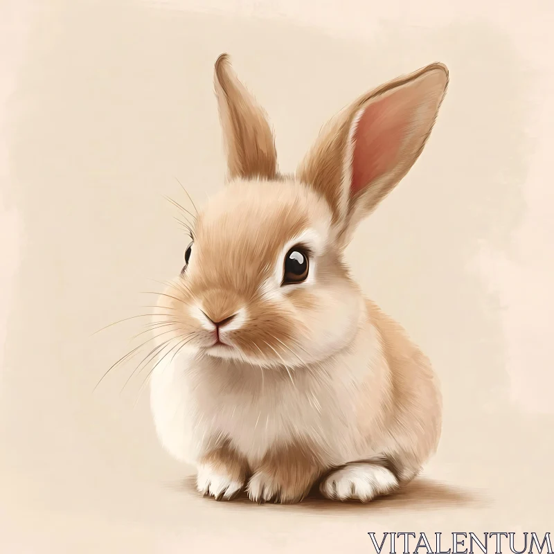 Charming Rabbit Art - Soft Tones AI Image