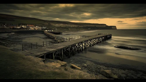 Coastal View: Tranquil Pier Scene