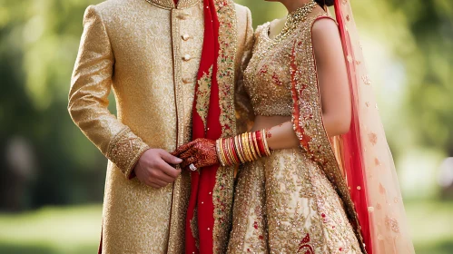 Traditional Indian Wedding Attire Close-Up