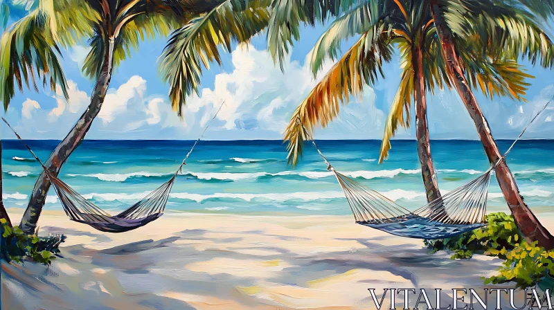 AI ART Seaside Hammock Relaxation