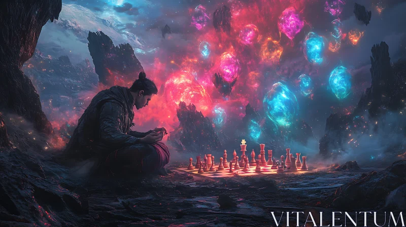 AI ART Otherworldly Chess Match