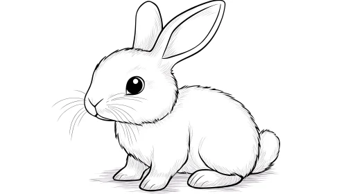 Monochrome Rabbit Drawing