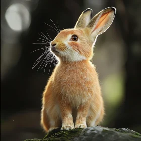 Orange Fur Rabbit in Forest