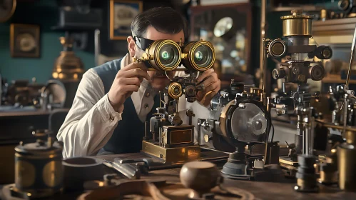 Vintage Inventor at Work
