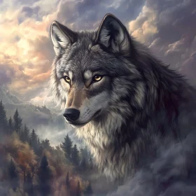 Mystic Wolf in the Wilderness