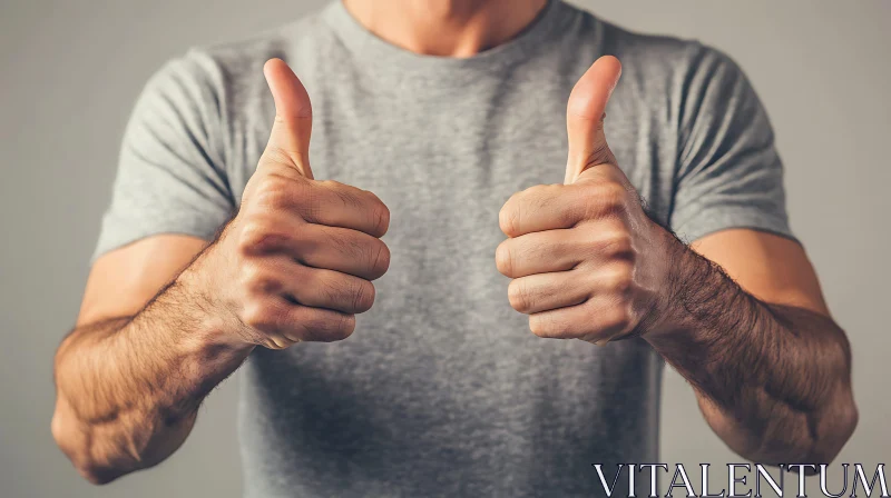 Man Giving Double Thumbs-Up AI Image