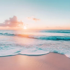 Pastel Ocean Waves at Sunrise