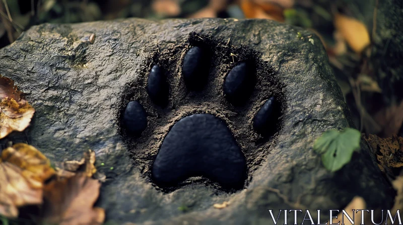 AI ART Animal Track on Rock