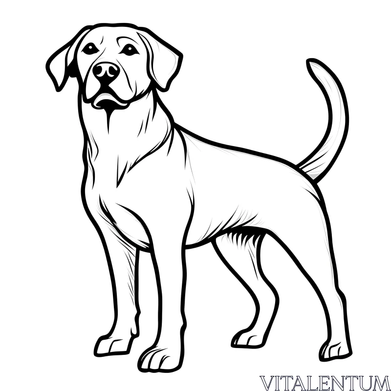 Canine Outline Illustration AI Image