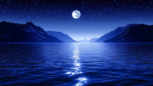 Tranquil Night Lake Scenery