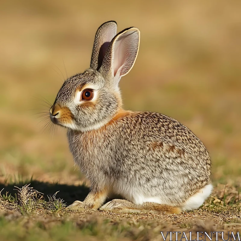 Rabbit Portrait on the Ground AI Image