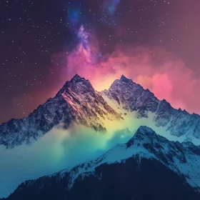 Celestial Peaks at Night