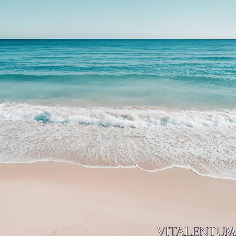 AI ART Peaceful Beach with Turquoise Water