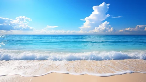 Calm Ocean Waves on Sandy Beach