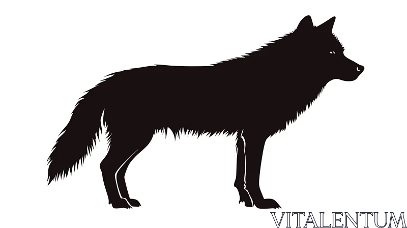 Elegant Wolf Shape on White Background AI Image