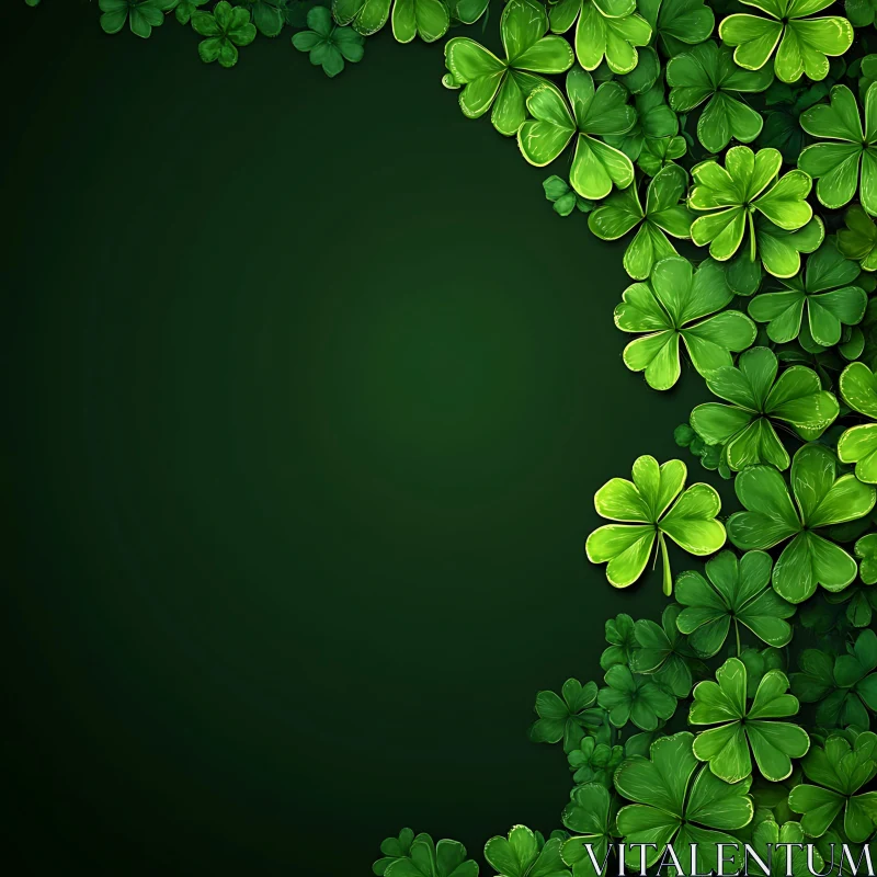 AI ART Green Clovers and Shamrocks Background