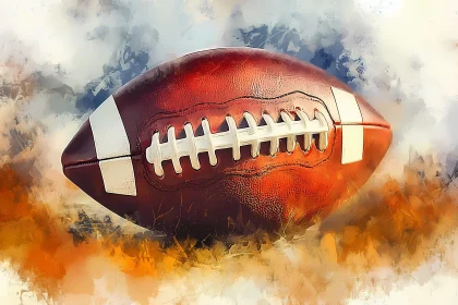 Artistic Painting of an American Football