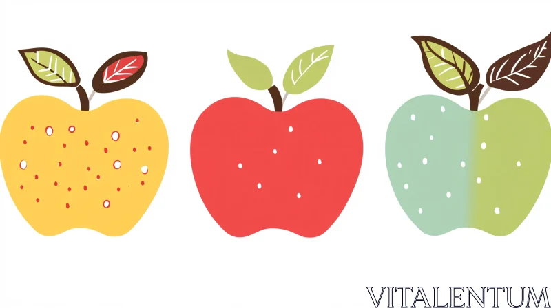 AI ART Stylized Apple Trio