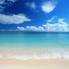 Azure Water and Blue Sky Beach View