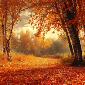 Serene Fall Scene in a Forest