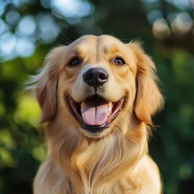 Happy Golden Retriever in Sunlight