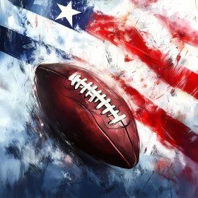 Abstract American Football Art with Flag Elements