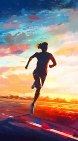 Runner Silhouette Against a Stunning Sunset