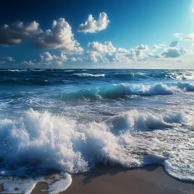 Coastal Serenity: Waves and Sky