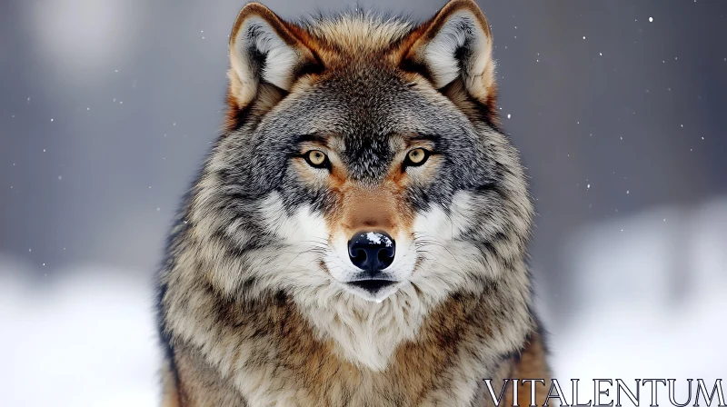 Winter Wolf Stare AI Image