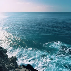 Coastal Seascape with Waves and Rocks