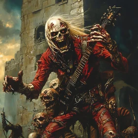 Macabre Guitarist: A Zombie's Serenade