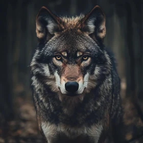 Wolf Portrait with Piercing Eyes